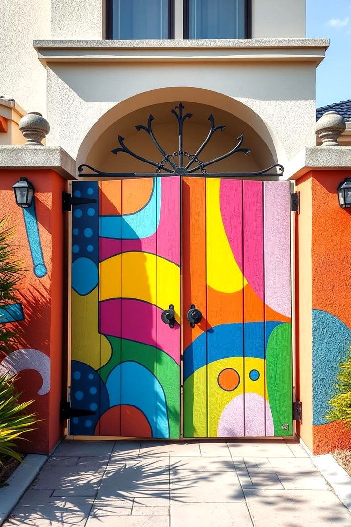 Vibrant Painted Accents - 22 Front Door Gate Ideas