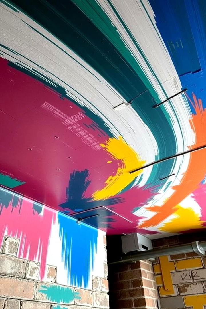 Vibrant Painted Ceilings - 22 Exposed Basement Ceiling Ideas