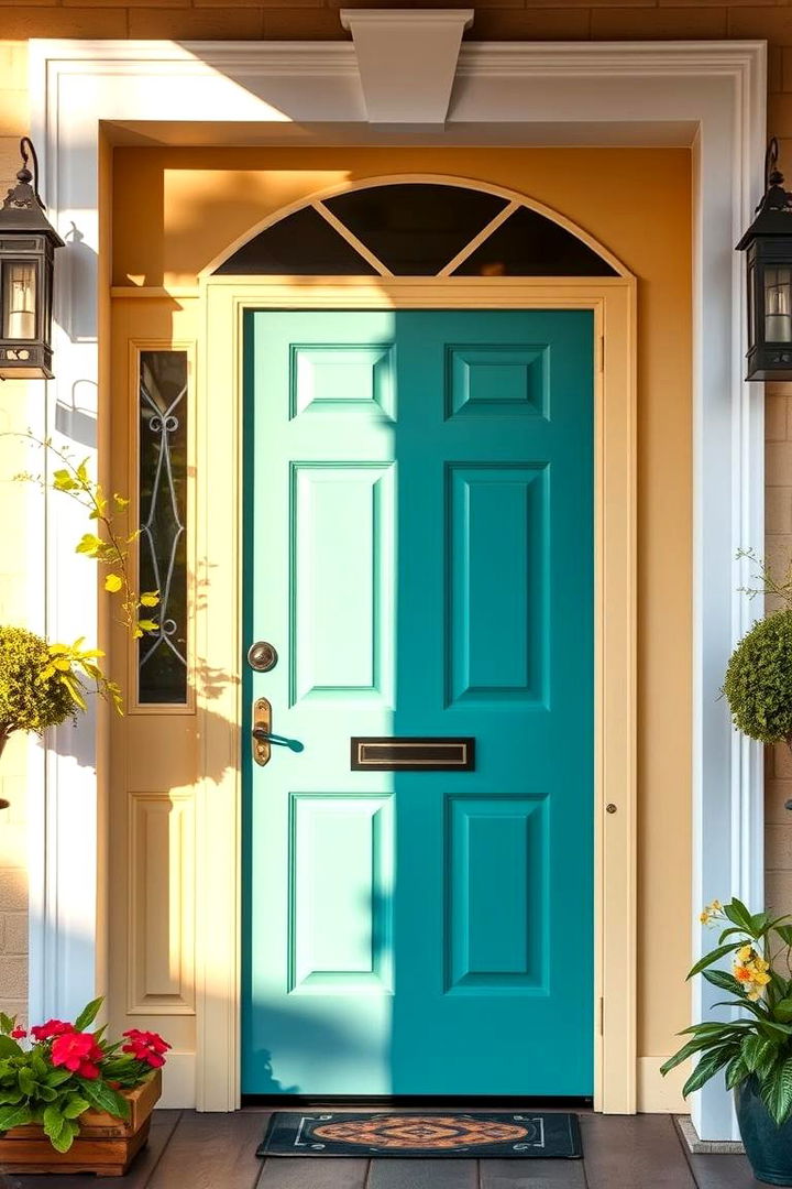 Vibrant Painted Front Door - 22 Summer Front Door Decor Ideas