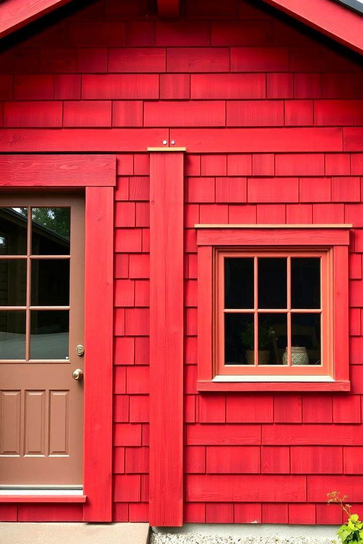 Vibrant Painted Wood Cladding - 22 Dark Red House Exterior Ideas