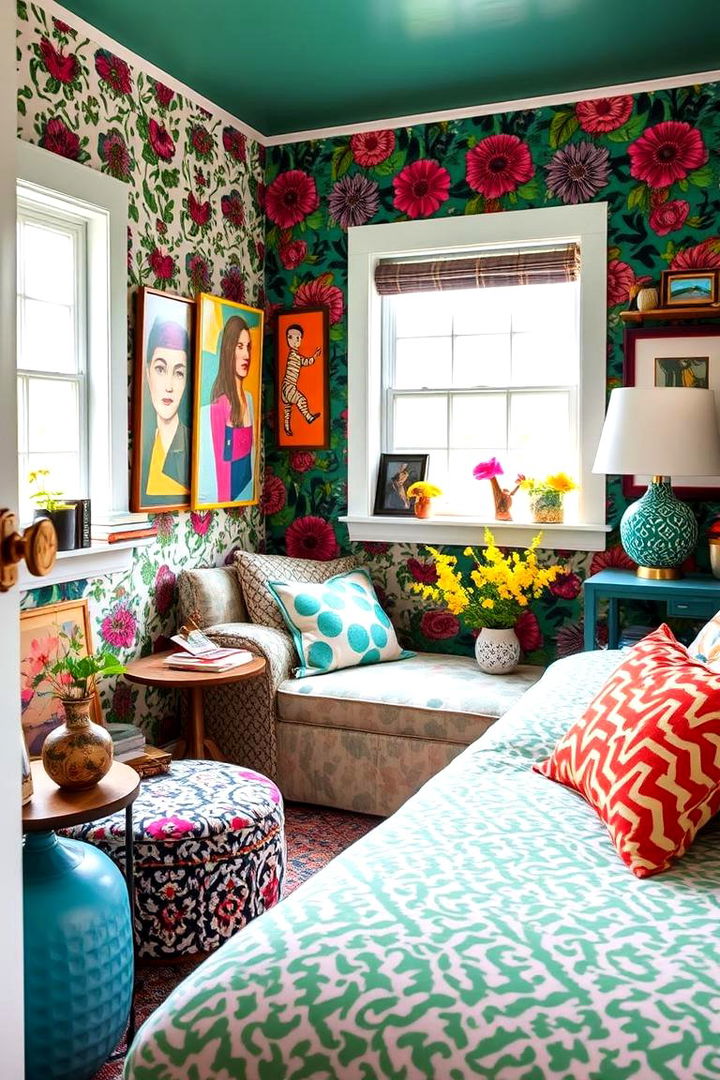 Vibrant Patterned Room - 22 She Shed Interior Ideas