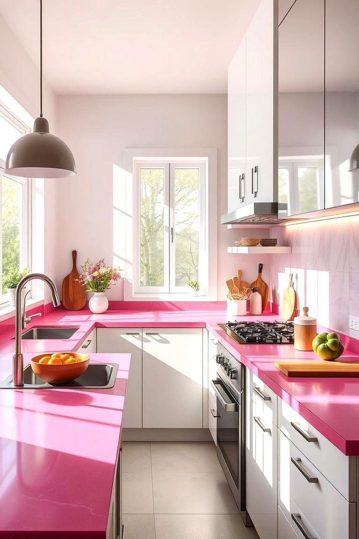 Vibrant Pink Countertops - 22 Pink Kitchen Ideas