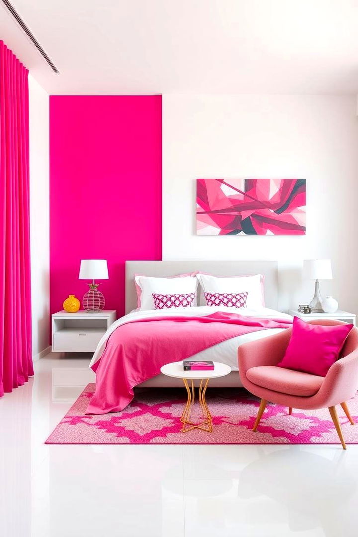Vibrant Pink and White Contrast - 22 Hot Pink Bedroom Ideas