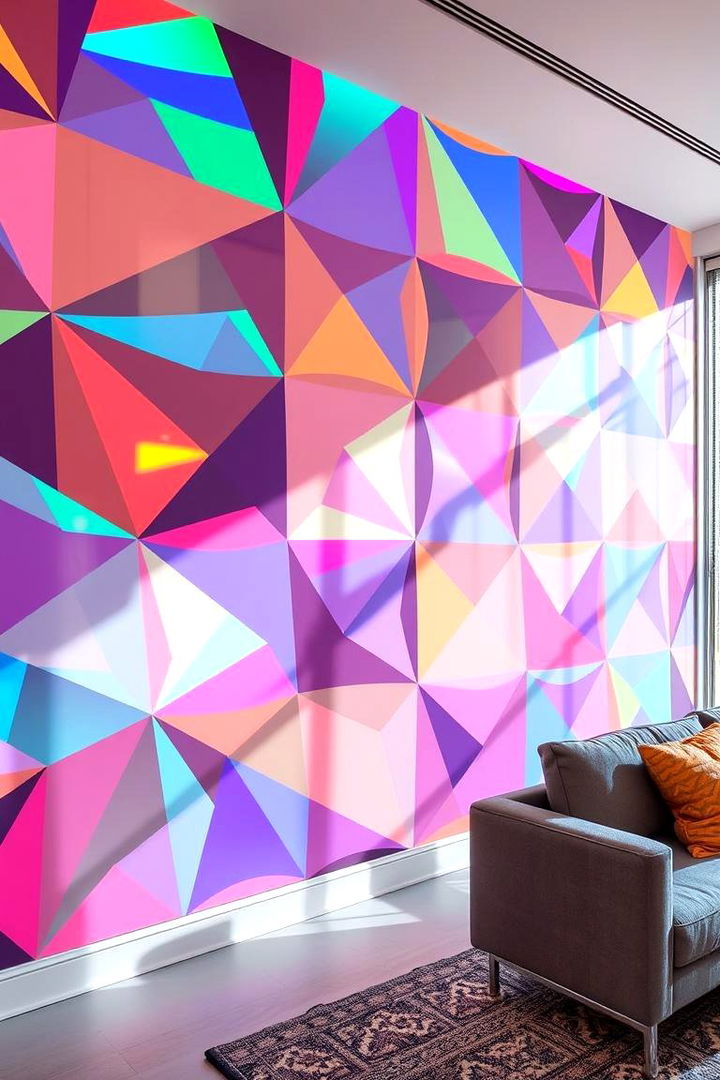 Vibrant Prism Patterns - 22 Geometric Accent Wall Ideas
