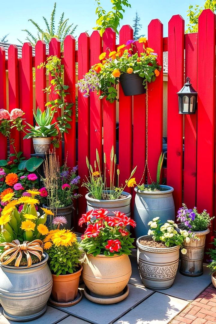 Vibrant Red Accents - 22 Garden Fence Colour Ideas