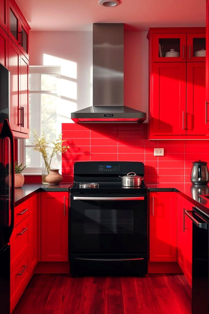 Vibrant Red Cabinets - 22 What Color Cabinets Go With Black Appliances