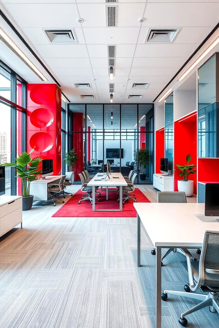 Vibrant Red Details - 22 Home Office Paint Colors