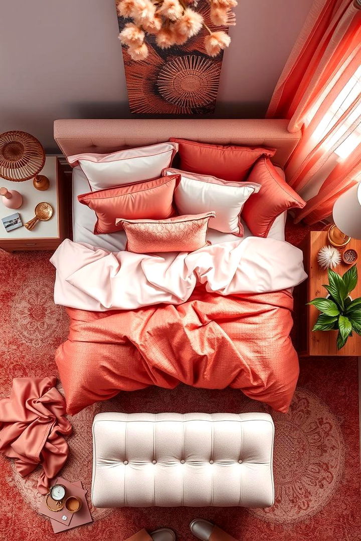 Vibrant Rose Gold Textures - 22 Rose Gold Bedroom Ideas