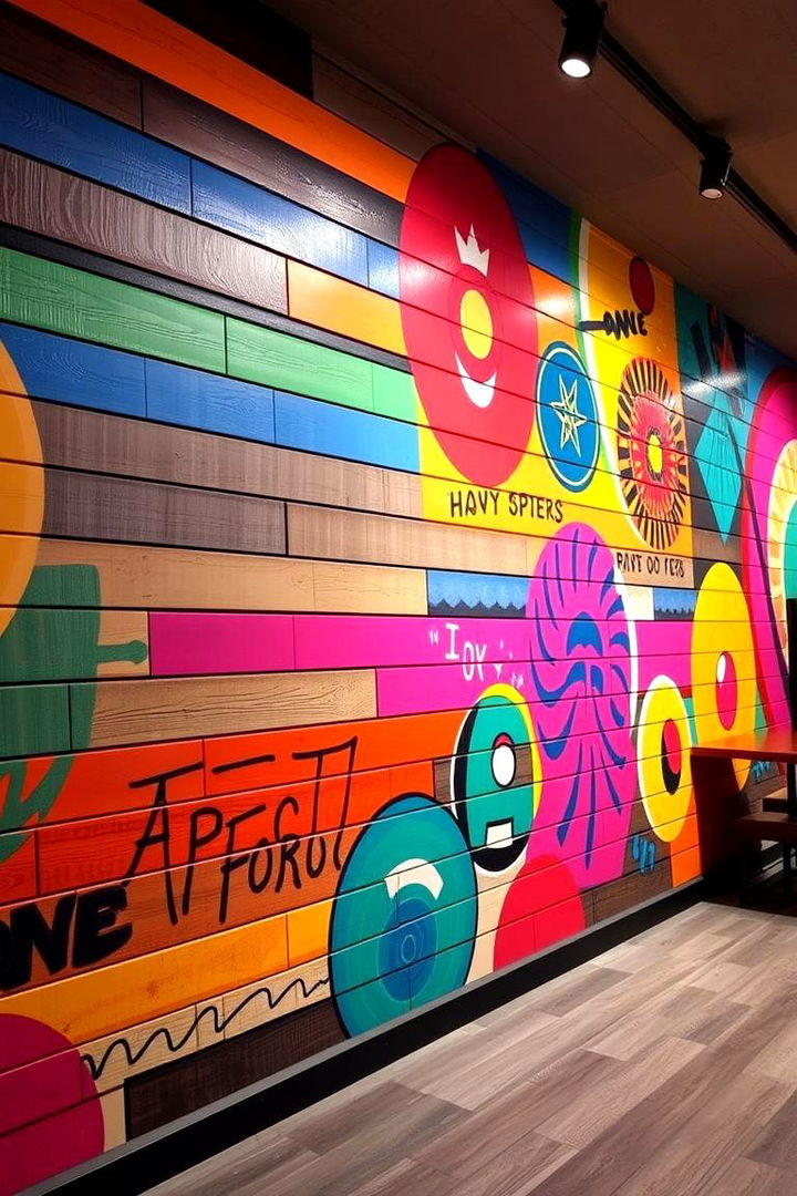 Vibrant Shiplap Murals - 22 shiplap accent wall ideas