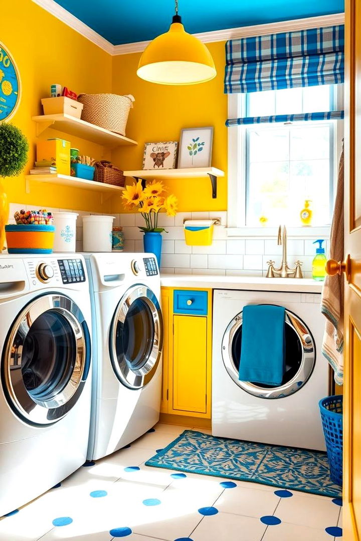 Vibrant Splash - 22 Laundry Room Paint Ideas