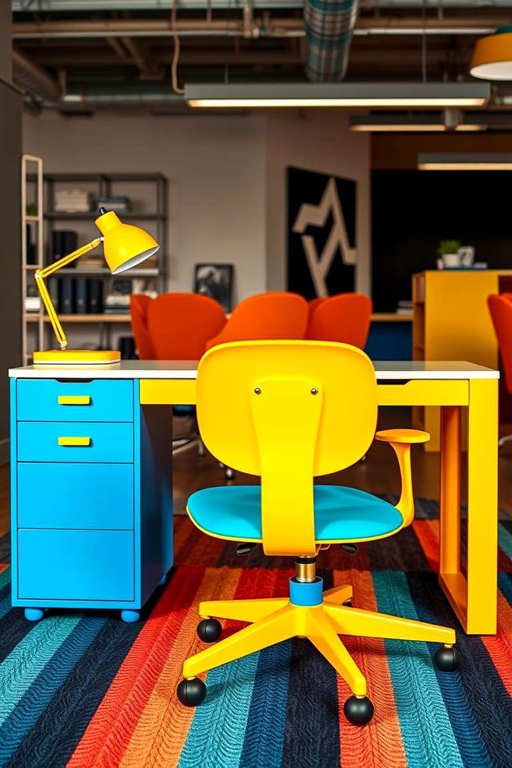 Vibrant Statement Furniture - 22 Cubicle Decor Ideas