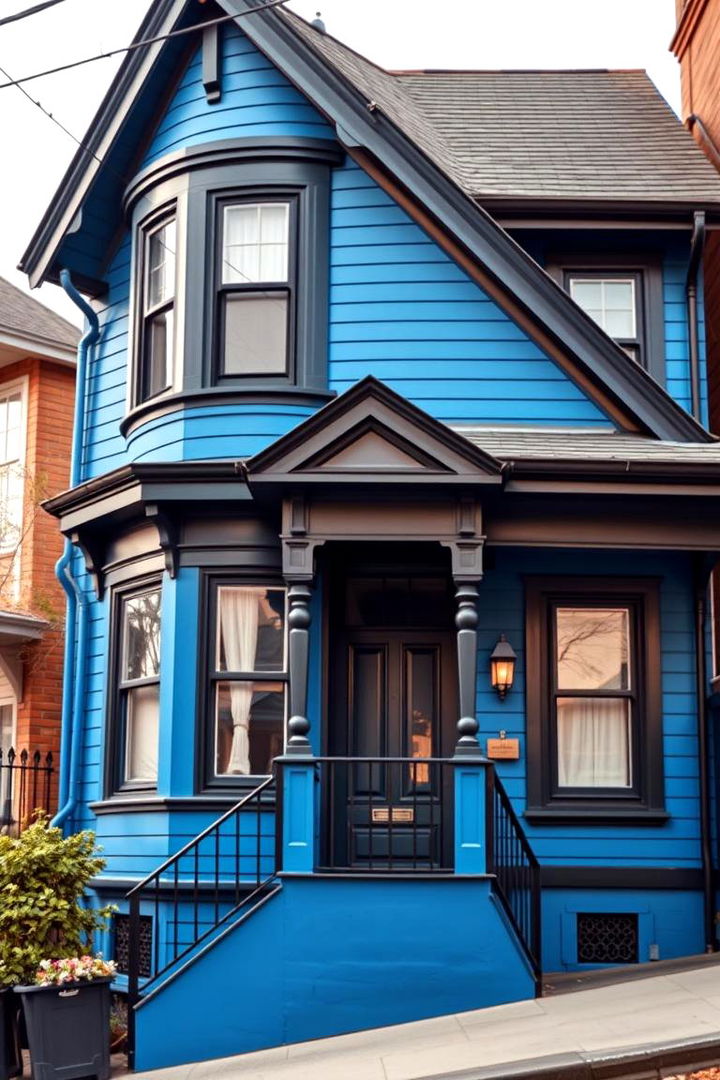 Vibrant Street Style - 22 Blue House With Black Trim Ideas