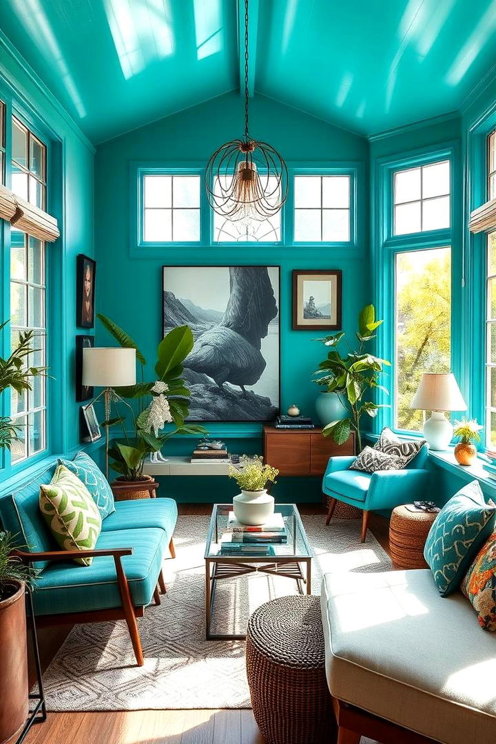 Vibrant Teal Chic - 22 Sunroom Color Ideas