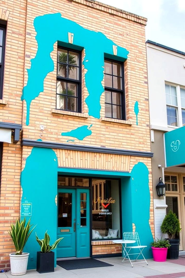 Vibrant Teal Splash - 22 Blonde Brick House Color Schemes