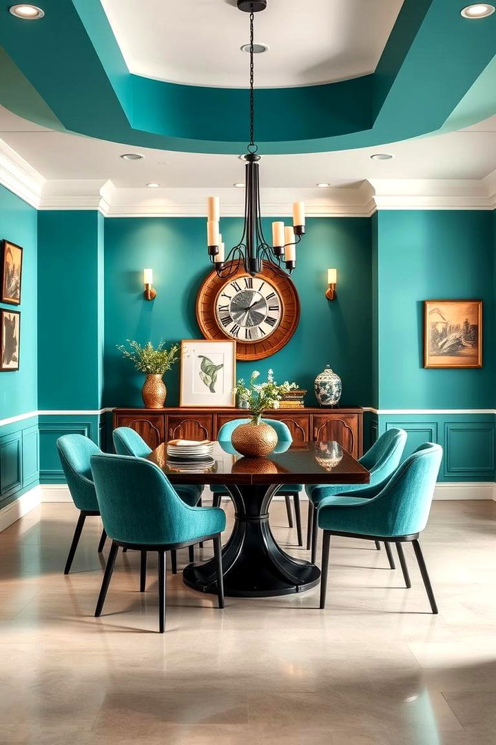 Vibrant Teals - 22 Dining Room Paint Colors