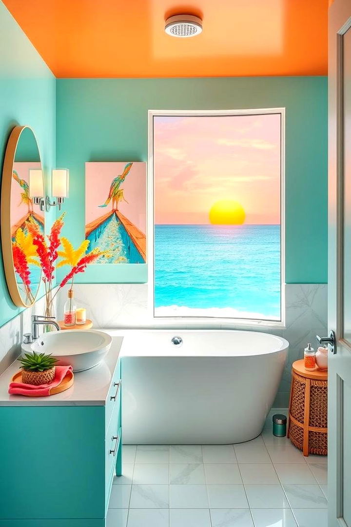 Vibrant Tropical Colors - 22 Tropical Bathroom Ideas