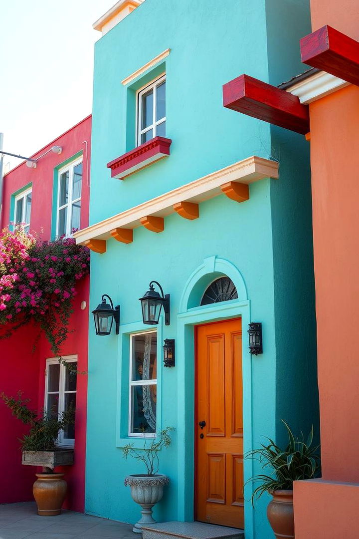 Vibrant Turquoise Energy - 22 Stucco Colors for Home Exteriors
