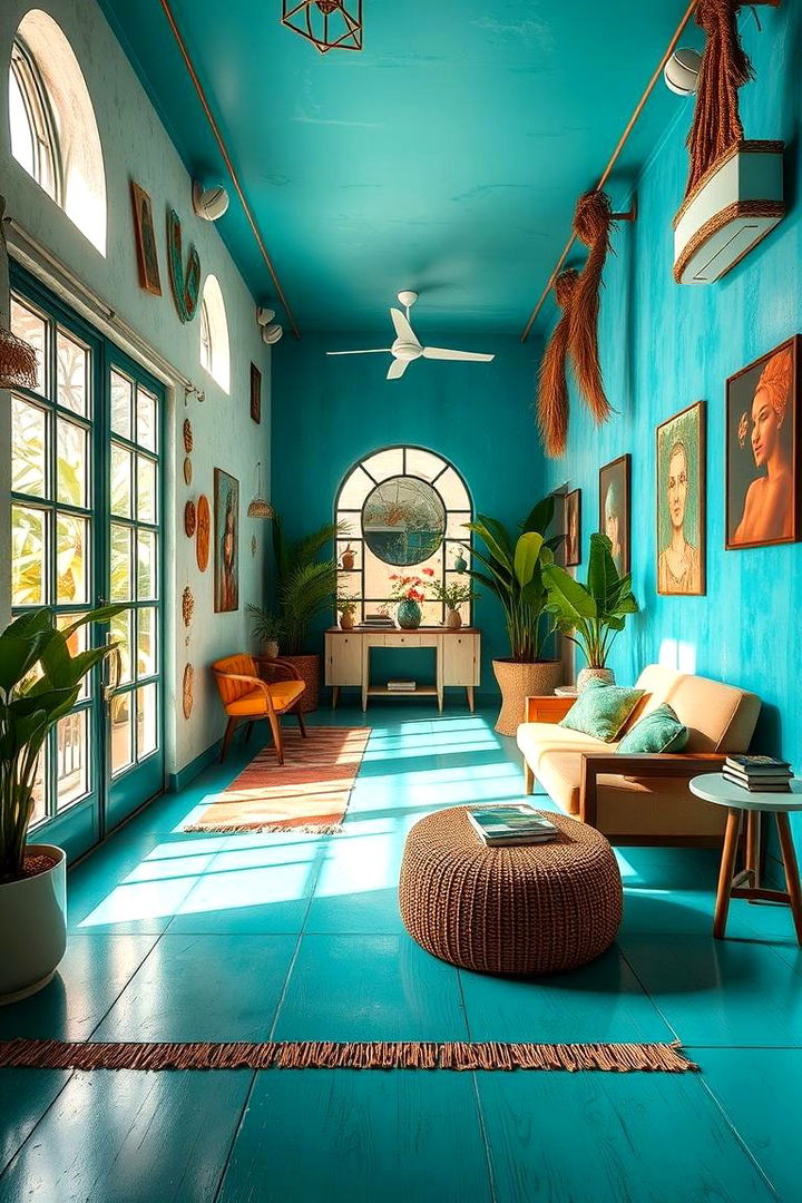 Vibrant Turquoise Mix - 22 Floor and Wall Color Ideas