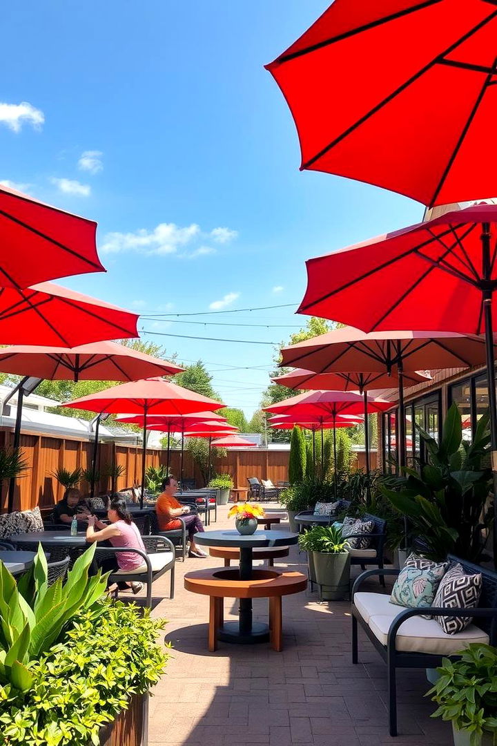 Vibrant Umbrella Shade Areas - 22 Outdoor Living Space Ideas