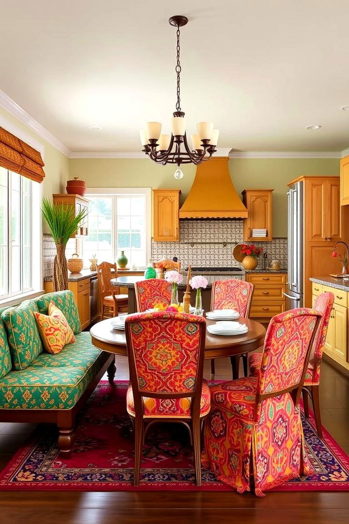 Vibrant Upholstered Seating - 22 Southwestern Kitchen Ideas