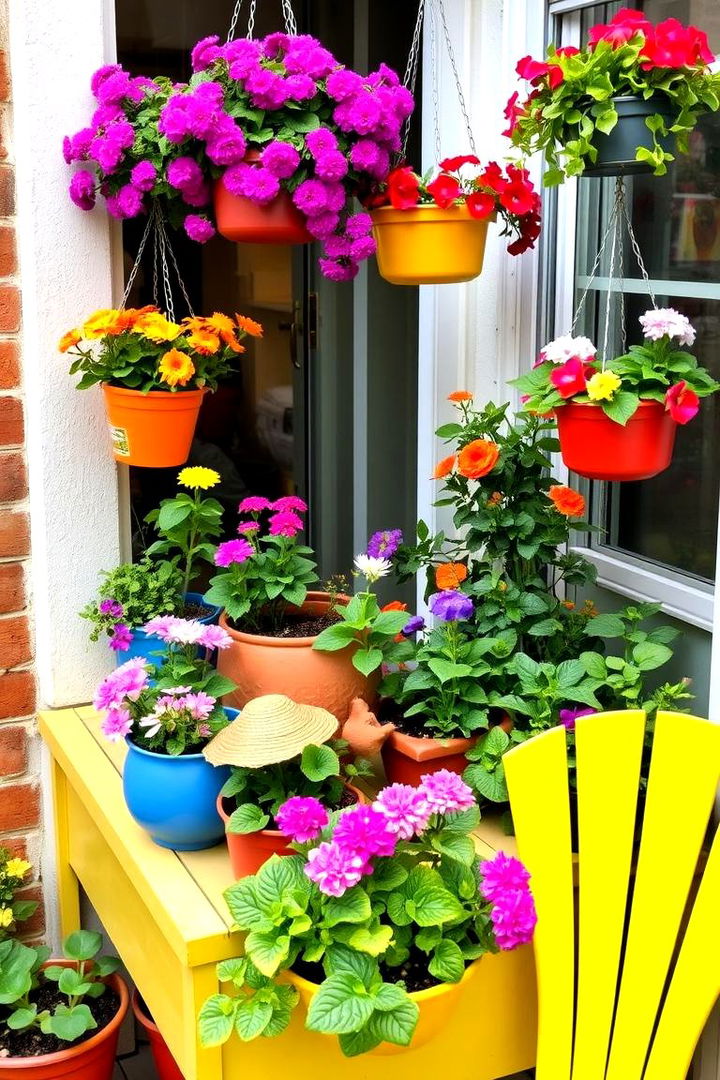 Vibrant Urban Mini Garden - 22 Balcony Over Garage Ideas