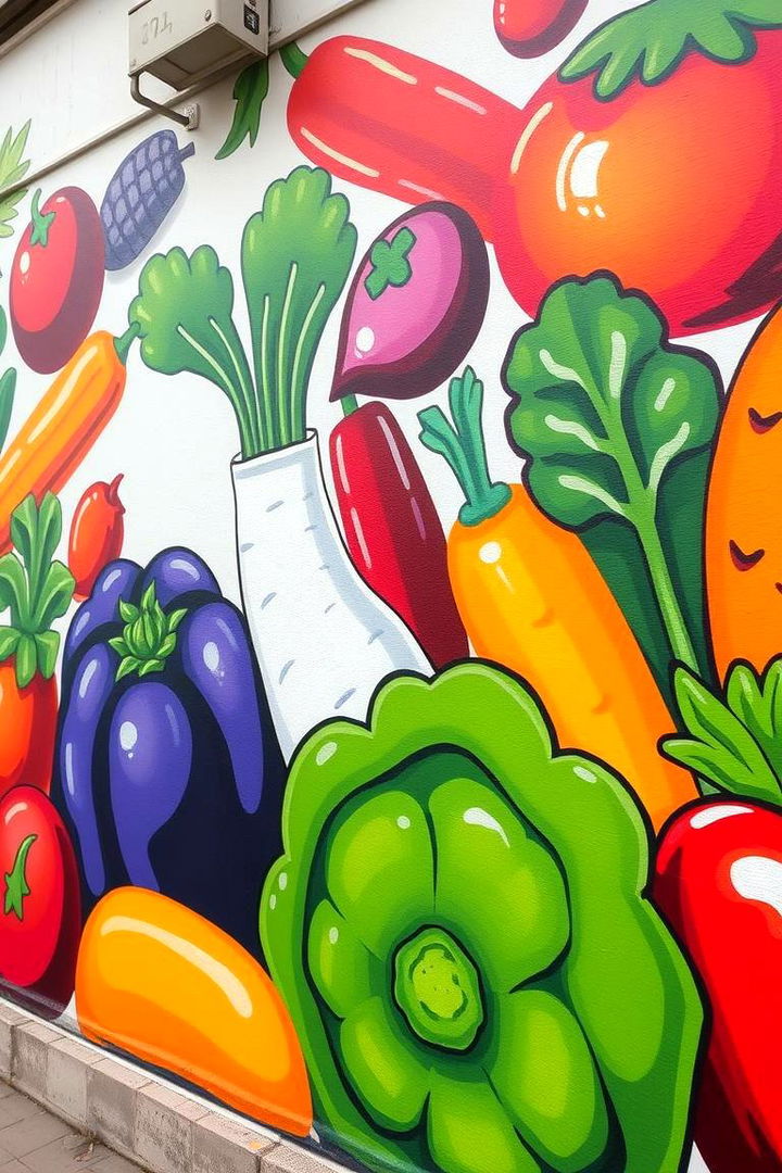 Vibrant Vegetable Murals - 22 Garden Mural Ideas