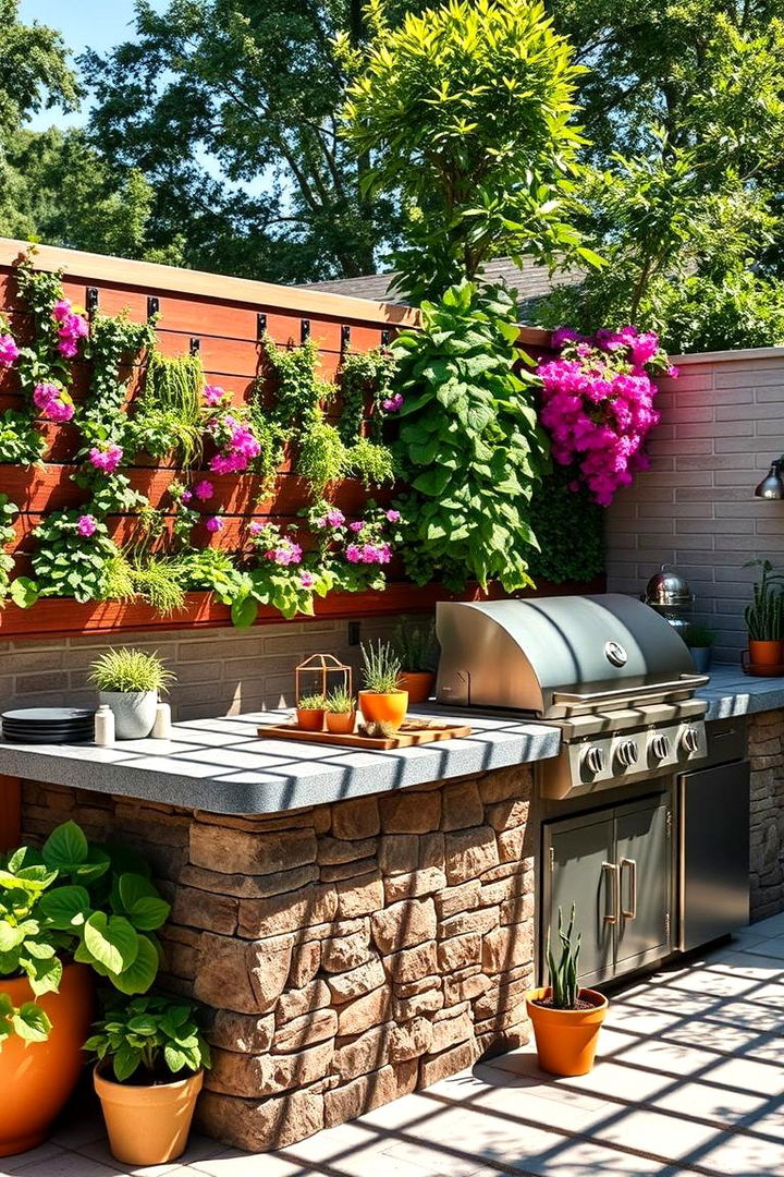 Vibrant Vertical Garden Accents - 22 Bbq Island Ideas
