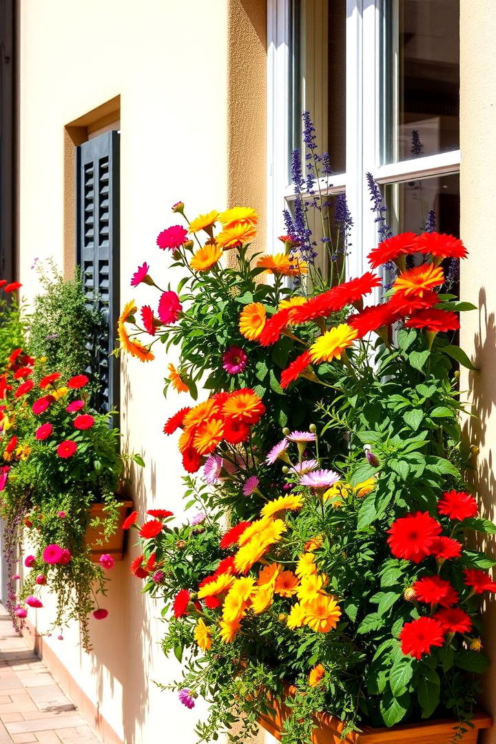 Vibrant Window Box Arrangements - 22 Spanish Courtyard Ideas