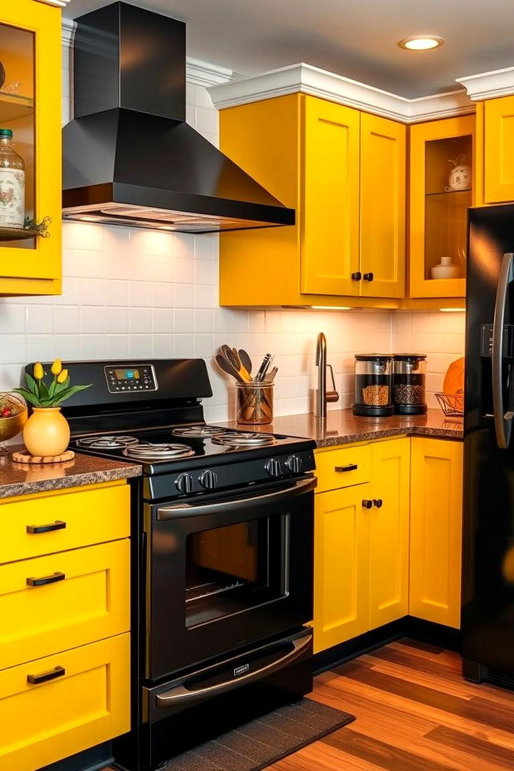 Vibrant Yellow Cabinets - 22 What Color Cabinets Go With Black Appliances