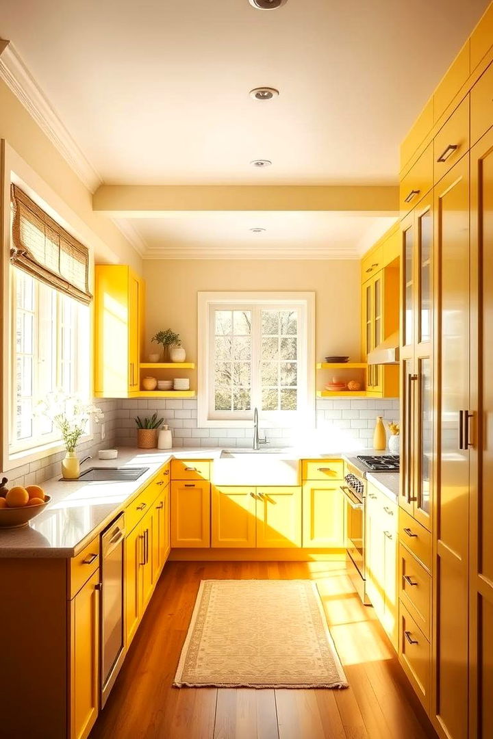 Vibrant Yellow Cabinets - 22 Kitchen Cabinet Color Ideas