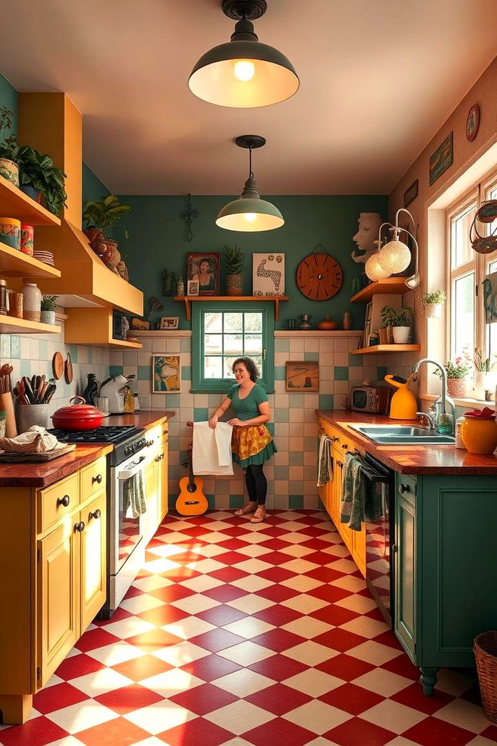 Vibrant and Joyful Spaces - 22 Kitchens With Checkered Floors
