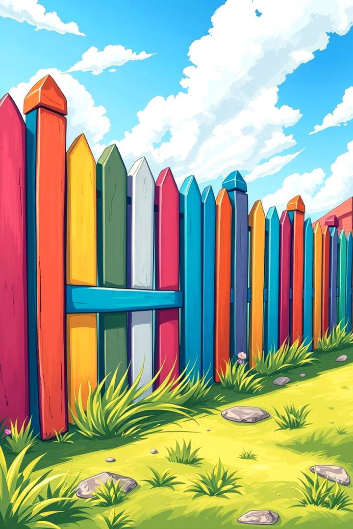 Vibrantly Pristine Painted Fence - 22 Privacy Fence Ideas