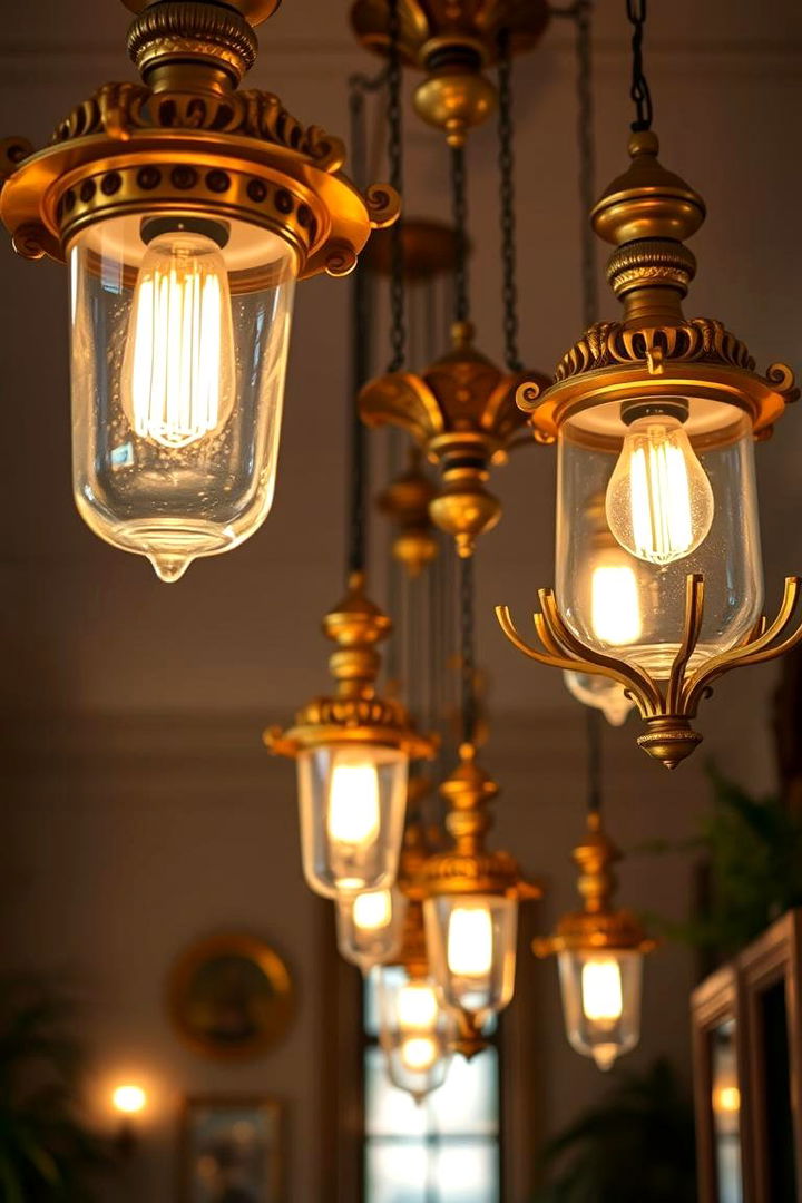Victorian Brass Lighting Fixtures - 22 Steampunk Living Room Ideas