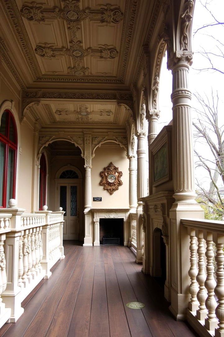 Victorian Elegance Outdoors - 22 Covered Deck With Fireplace Ideas