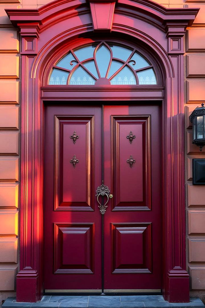 Victorian Revival Aesthetic - 22 Dark Red Front Door Ideas
