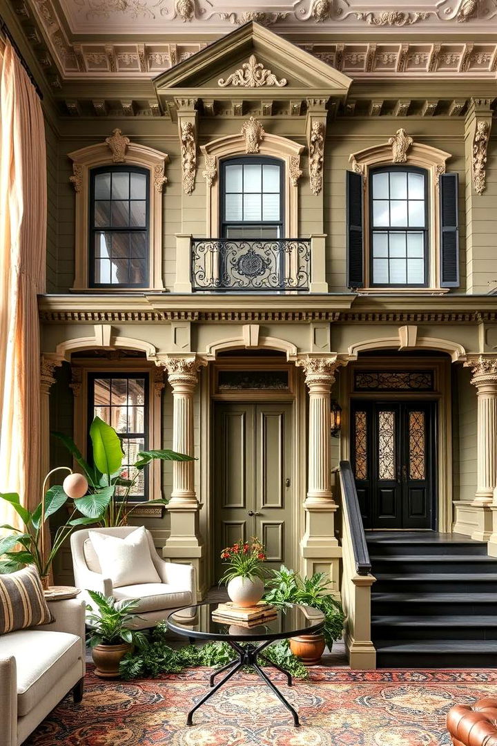 Victorian Revival with Olive Modern Twist - 22 Olive Green House Exterior Ideas