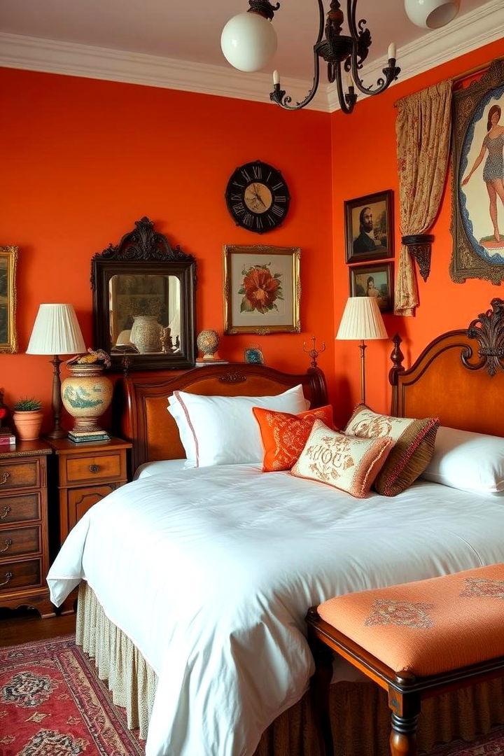Vintage Accent Pieces with a Modern Twist - 22 Burnt Orange Bedroom Ideas