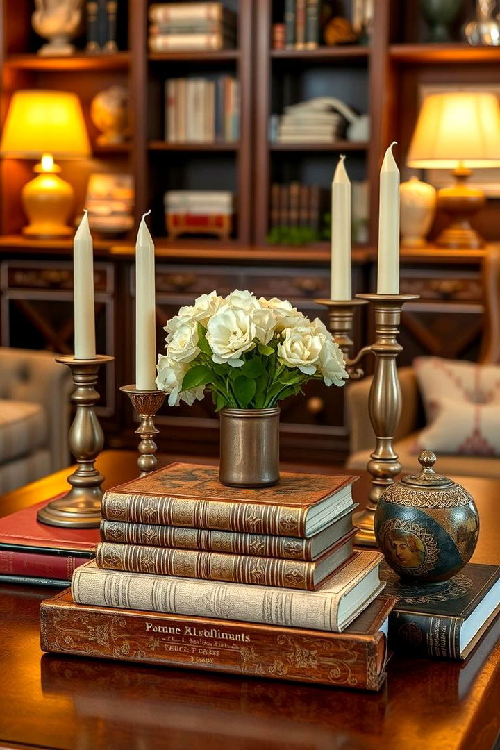 Vintage Accents Display - 22 Coffee Table Decor Ideas