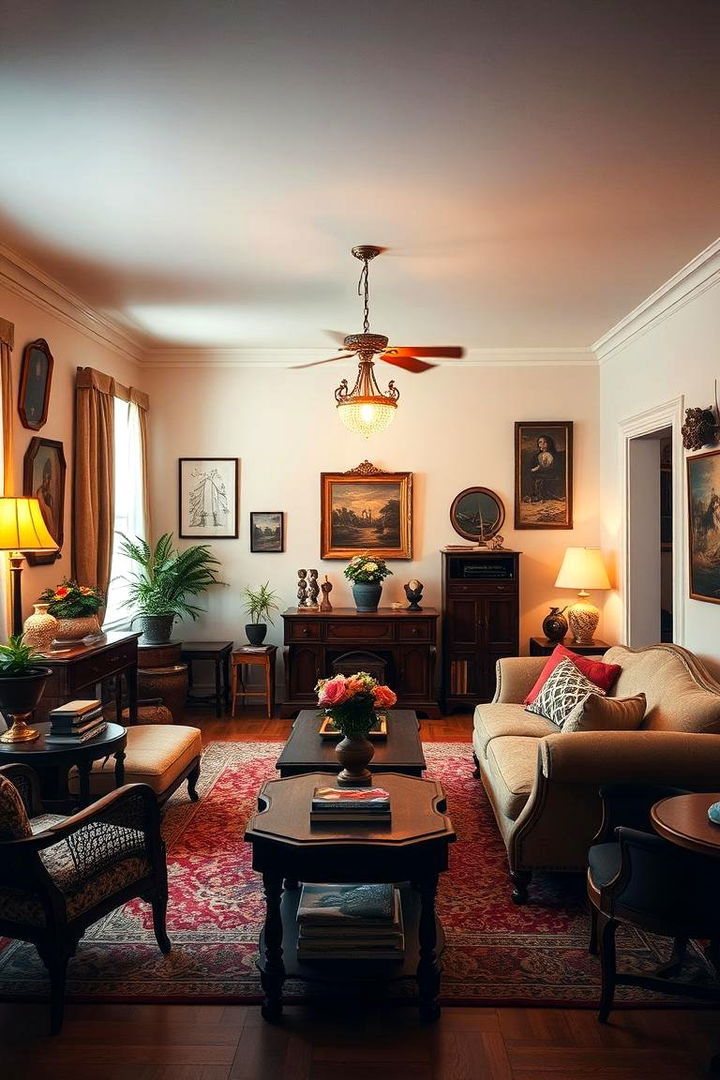 Vintage Accents for Timeless Charm - 22 Black Boho Living Room Ideas