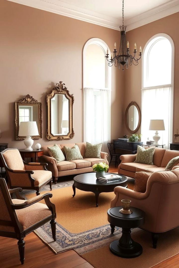 Vintage Accents in Taupe Decor - 22 Taupe Living Room Ideas