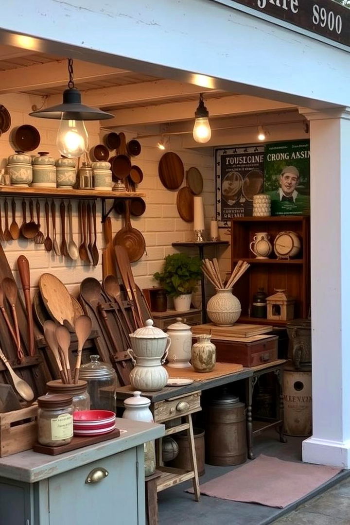 Vintage Accessories Display - 22 Rustic Outdoor Kitchen Ideas