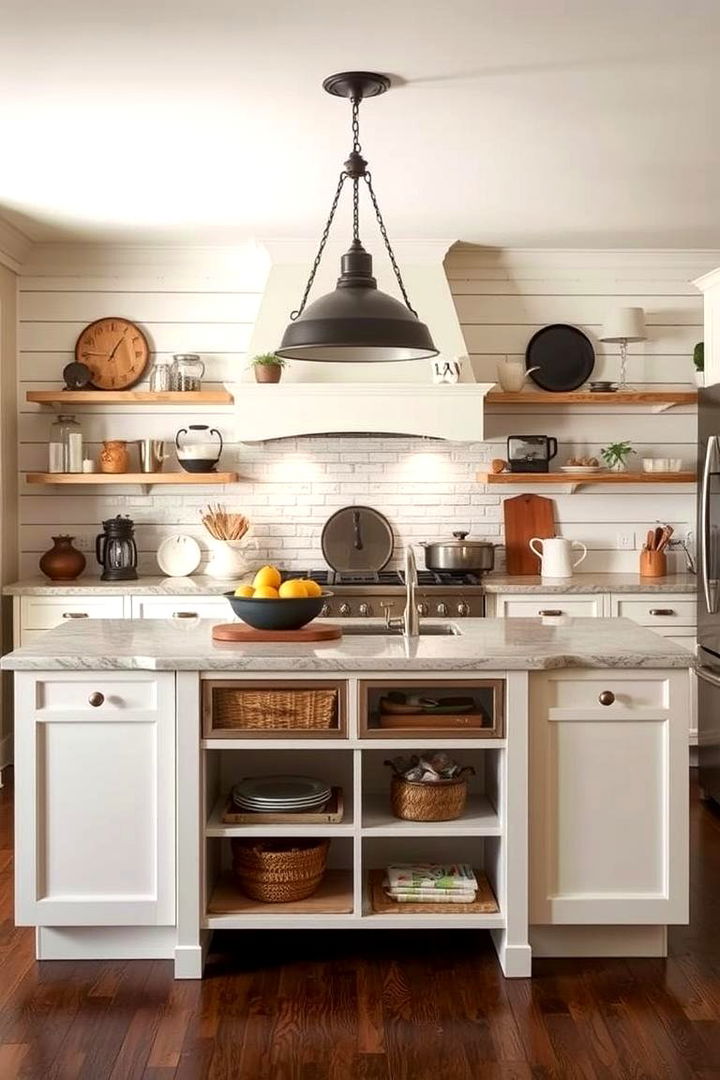 Vintage Appeal with Retro Shiplap Elements - 22 Kitchen Shiplap Ideas With Kitchen Island Ideas