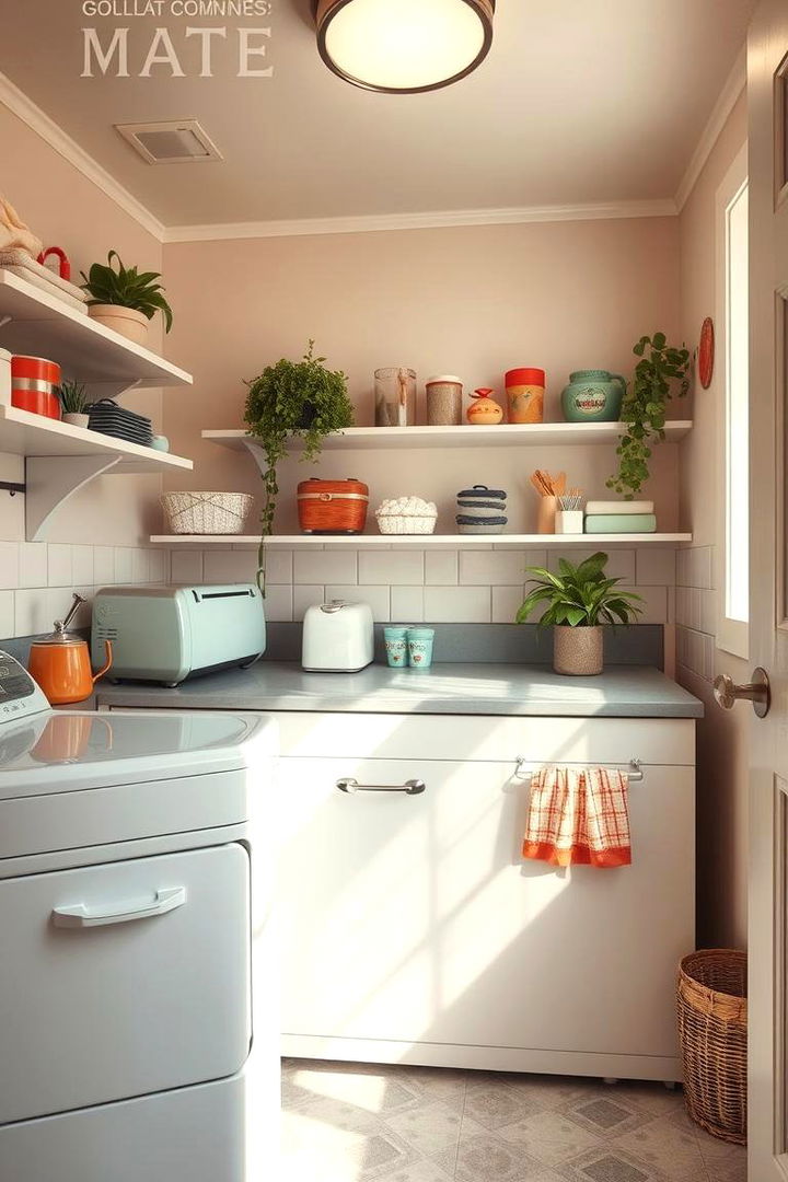 Vintage Appliance Accents - 22 Boho Laundry Room Ideas