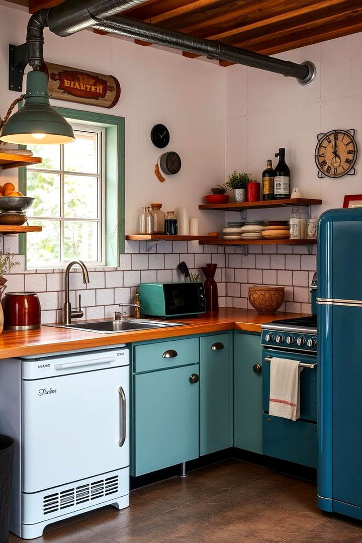 Vintage Appliance Mix - 22 Dirty Kitchen Ideas