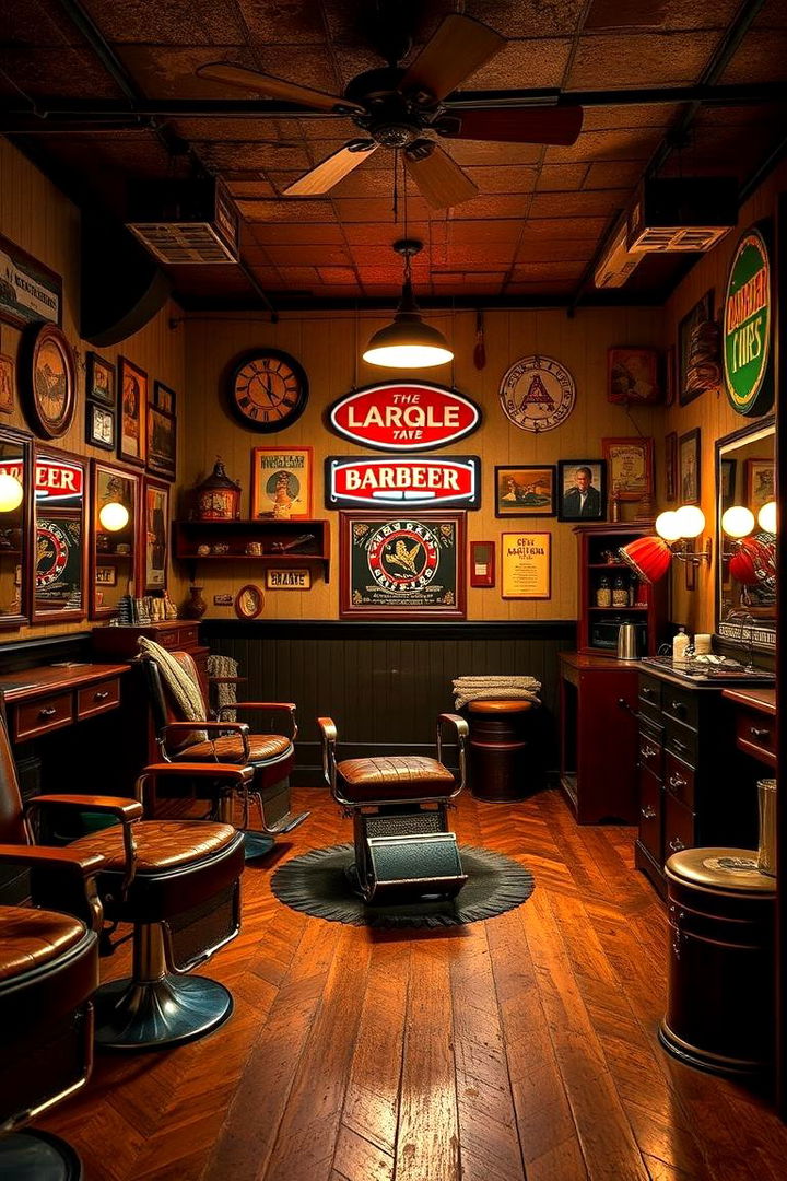 Vintage Barbershop Charm - 22 Man Cave Design Ideas