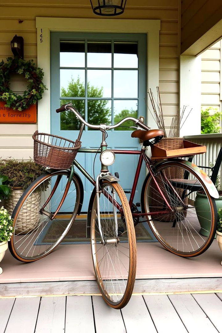 Vintage Bicycle Decor - 22 Farmhouse Porch Ideas