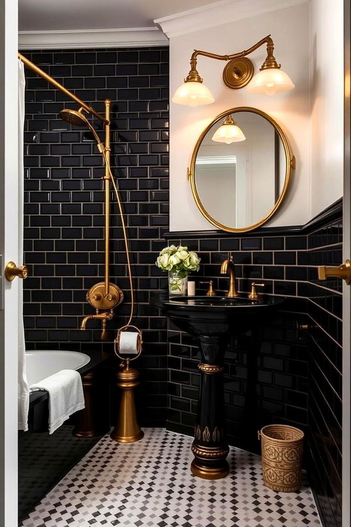 Vintage Black and Gold - 22 Black and Gold Bathroom Ideas