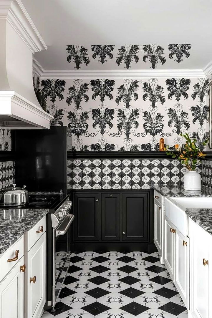 Vintage Black and White - 22 Kitchen Wallpaper Ideas