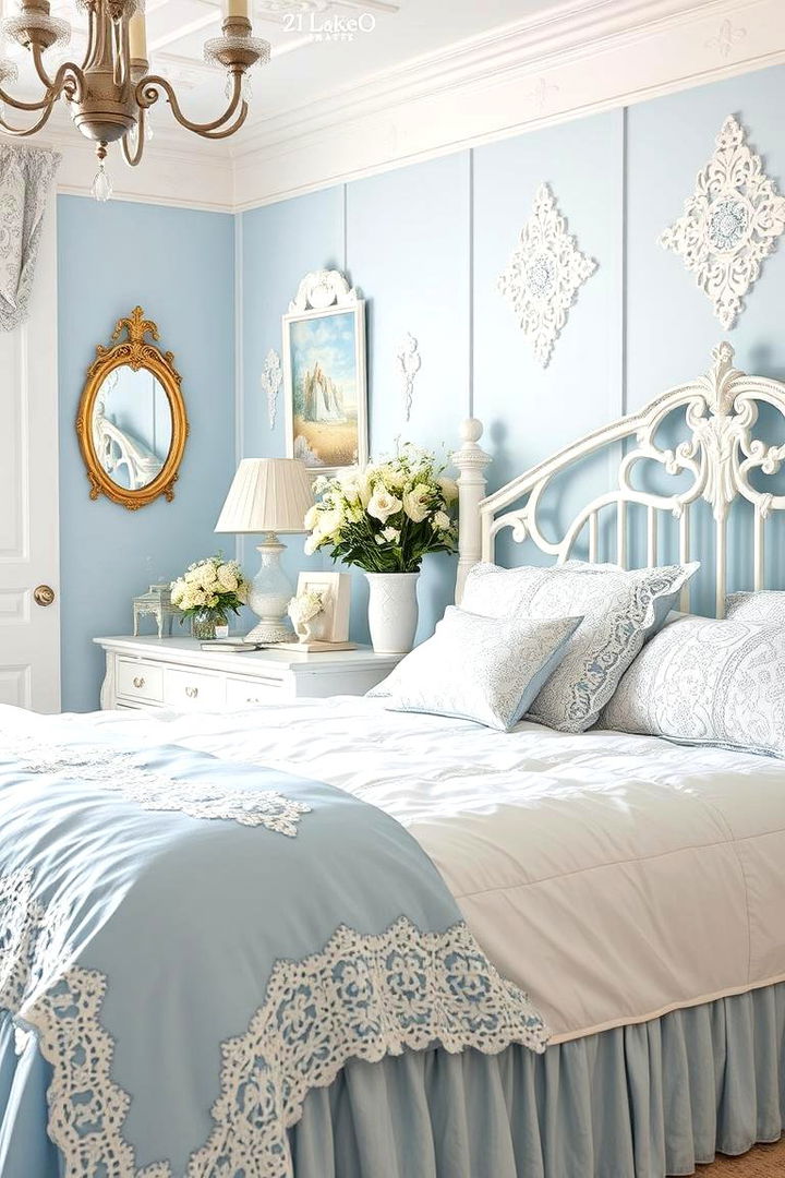 Vintage Blue Charm - 22 Blue and White Bedroom Ideas