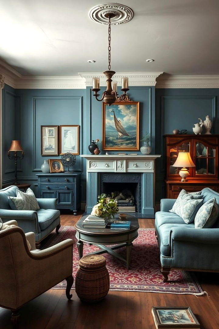 Vintage Blue Charm - 22 Blue Living Room Ideas